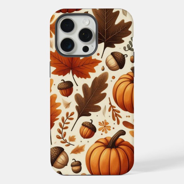 classic leaves/pumpkins/acorns Autumn  iPhone Case (Back)