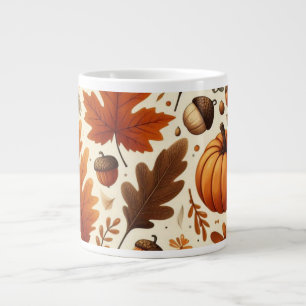 classic leaves/pumpkins/acorns Autumn Large Coffee Mug