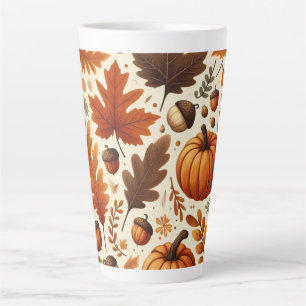 classic leaves/pumpkins/acorns Autumn  Latte Mug