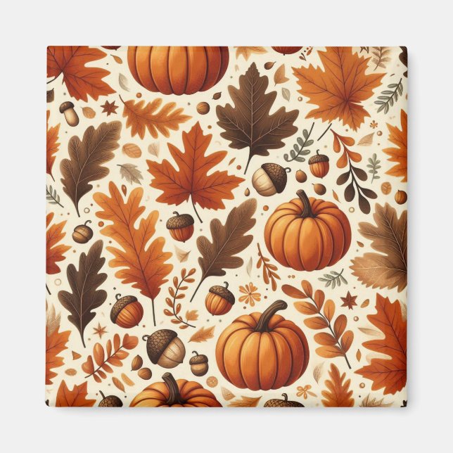 classic leaves/pumpkins/acorns Autumn  Magnet (Front)