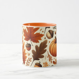 classic leaves/pumpkins/acorns Autumn  Mug