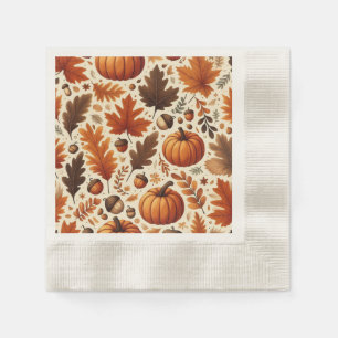 classic leaves/pumpkins/acorns Autumn Napkin