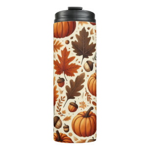 classic leaves/pumpkins/acorns Autumn Thermal Tumbler