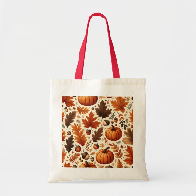 classic leaves/pumpkins/acorns Autumn  Tote Bag (Front)