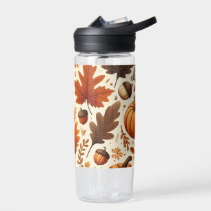 classic leaves/pumpkins/acorns Autumn Water Bottle
