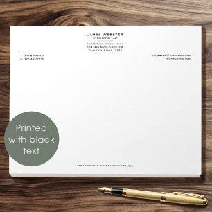 Classic Legal Attorney Notepad Black Template