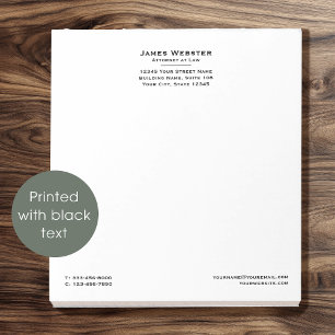 Classic Legal Notepad Attorney at Law Black Design