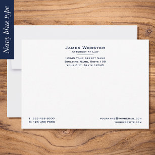 Classic Legal & Professional Navy Blue Card