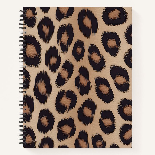 Classic Leopard Animal Print Brown Cheetah Notebook (Front)