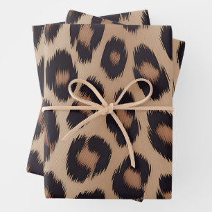 Classic Leopard Animal Print Brown Cheetah Wrapping Paper Sheet