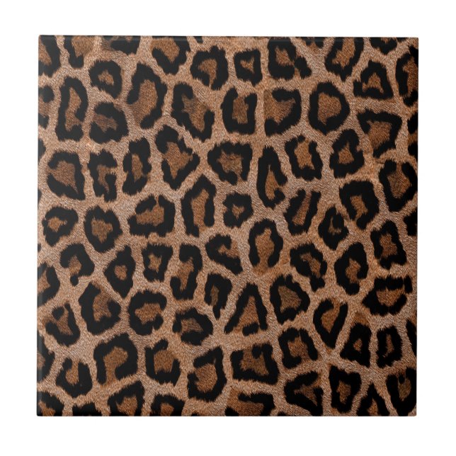 Classic Leopard Pattern Animal Print Ceramic Tile (Front)
