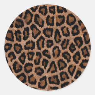 Classic Leopard Pattern Animal Print Round Sticker