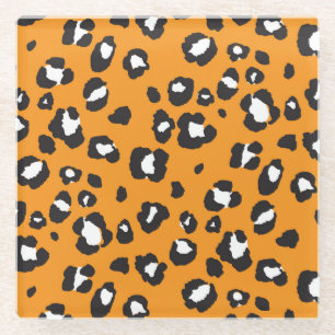 Classic Leopard Print Pattern Glass Coaster