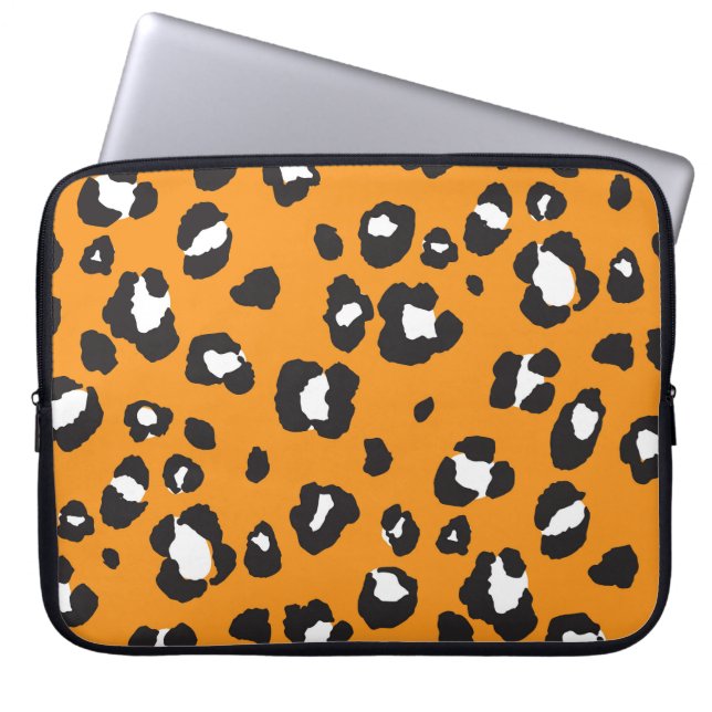 Classic Leopard Print Pattern Laptop Sleeve (Front)