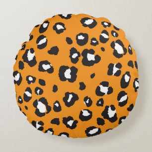 Classic Leopard Print Pattern Round Cushion