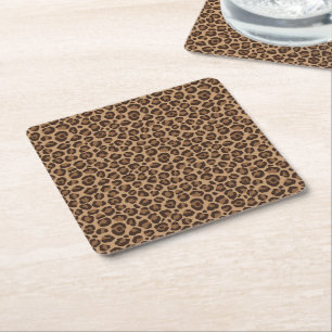 Classic Leopard Series Design 12 Square Paper Coaster