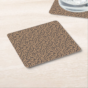 Classic Leopard Series Design 3 Square Paper Coaster