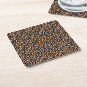 Classic Leopard Series Design 7 Square Paper Coaster