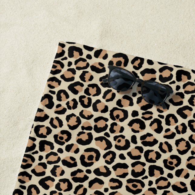 Classic Leopard Series Design 9  Beach Towel (In Situ)