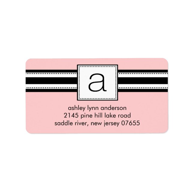 Classic Letter A Monogram Return Address Labels. Label (Front)