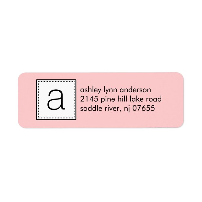 Classic Letter A Monogram Return Address Labels. Label (Front)