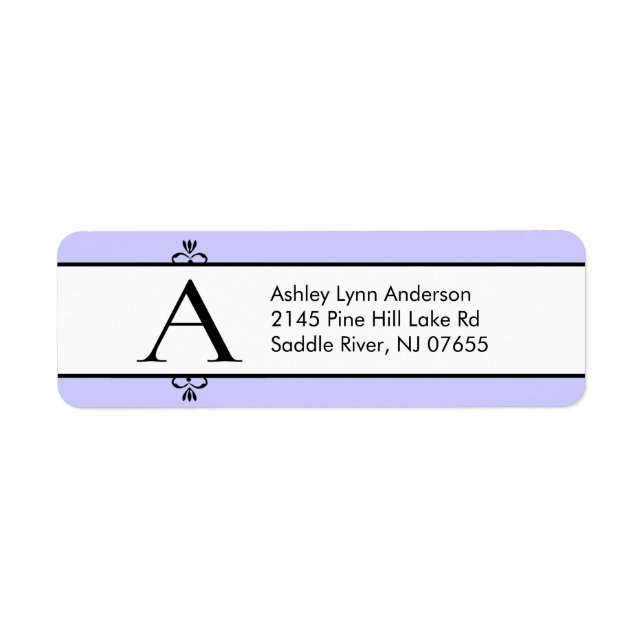 Classic Letter A Monogram Return Address Labels. Label (Front)