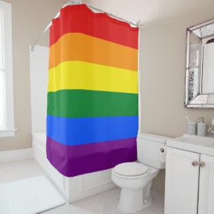 Classic LGBTQ Rainbow Pride Flag Shower Curtain