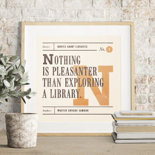 Classic Library Quote by Walter Savage Landor Poster
