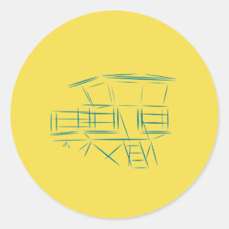 Classic Lifeguard Tower Classic Round Sticker