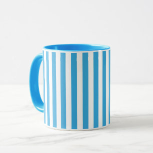 Classic Light Baby Blue and White Vertical Stripes Mug