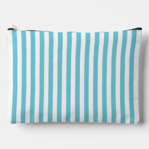 Classic Light Blue and White Vertical Stripes Accessory Pouch