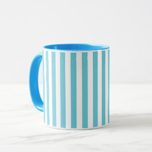 Classic Light Blue and White Vertical Stripes Mug