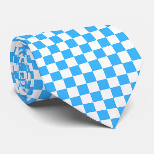 Classic light blue chequerboard tie