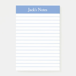 Classic Light Blue Lined Personalised Post-it Notes