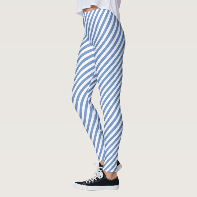CLASSIC LIGHT BLUE STRIPED LEGGINGS (Left)