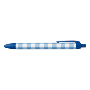 Classic Light Blue White Buffalo Check Pattern Ink Pen