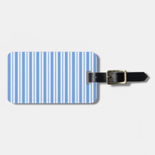 Classic Light Blue White Uneven Stripe Pattern #2 Luggage Tag