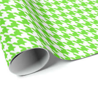 Classic Light Green and White Houndstooth Pattern Wrapping Paper