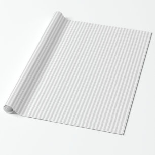 Classic Light Grey and White Stripe Pattern Wrapping Paper