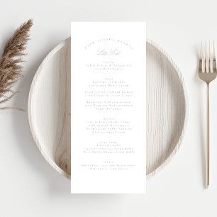 Classic Light Grey Calligraphy Formal Wedding Menu