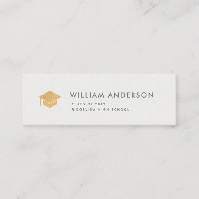 Classic Light Grey Graduation Insert Name Card (Front)