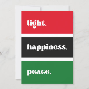 Classic Light Happiness Peace Kwanzaa Holiday Card
