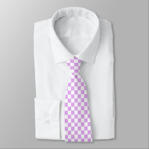 Classic light lavender chequerboard  tie