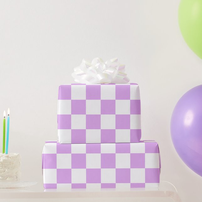 Classic light lavender chequerboard  wrapping paper (Creator Uploaded)