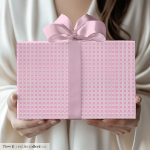 Classic Light Pink & White 70th Birthday Gift Wrap