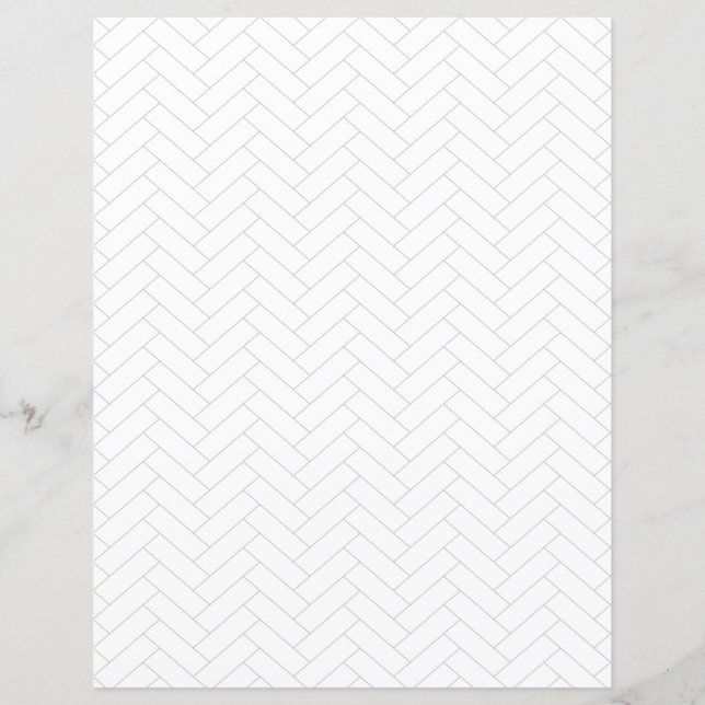 Classic Light White Grey Herringbone Pattern (Front)