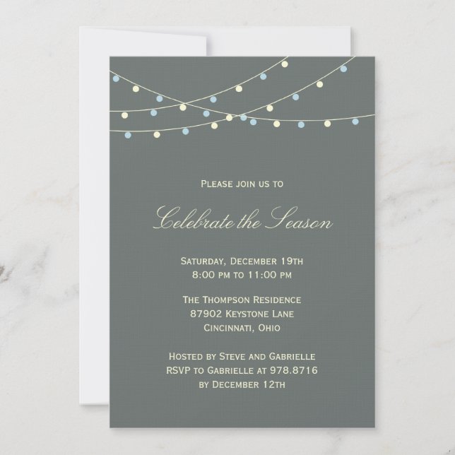 Classic Lights Holiday Party Invitation (Front)