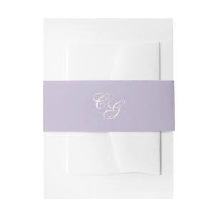Classic Lilac Elegant Wedding Invitation Belly Band