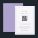 Classic Lilac Elegant Wedding RSVP Card<br><div class="desc">Classic style purple / lavender wedding RSVP Card featuring a simple and minimal design with an optional QR Code and details surrounded by a double border (if you prefer, you may remove the QR code in the design editing tool). The fonts alternate between and elegant script, a traditional serif and...</div>