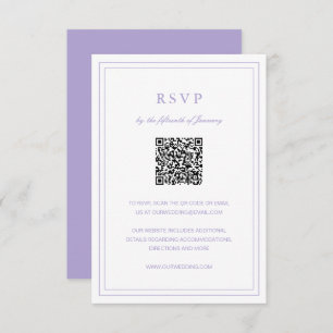 Classic Lilac Elegant Wedding RSVP Card